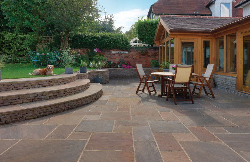 indian natural sandstone paving raj blend rose building supplies